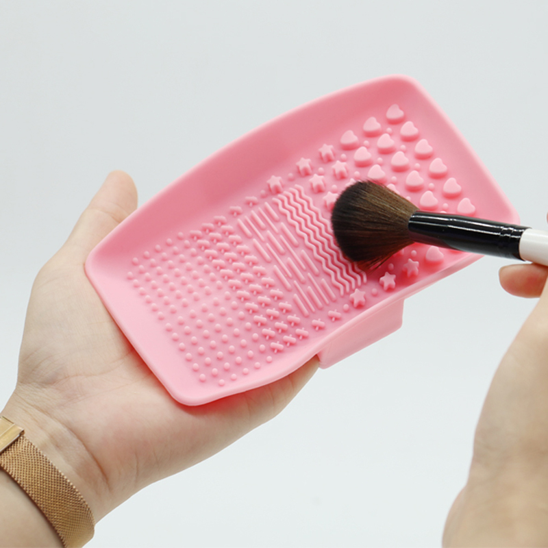 Silikon -Make -up -Bürstenreinigungsmatte, Make -up -Bürstenreiniger, tragbares Make -up -Pinselreiniger, kosmetisches Pinselwaschwerkzeug